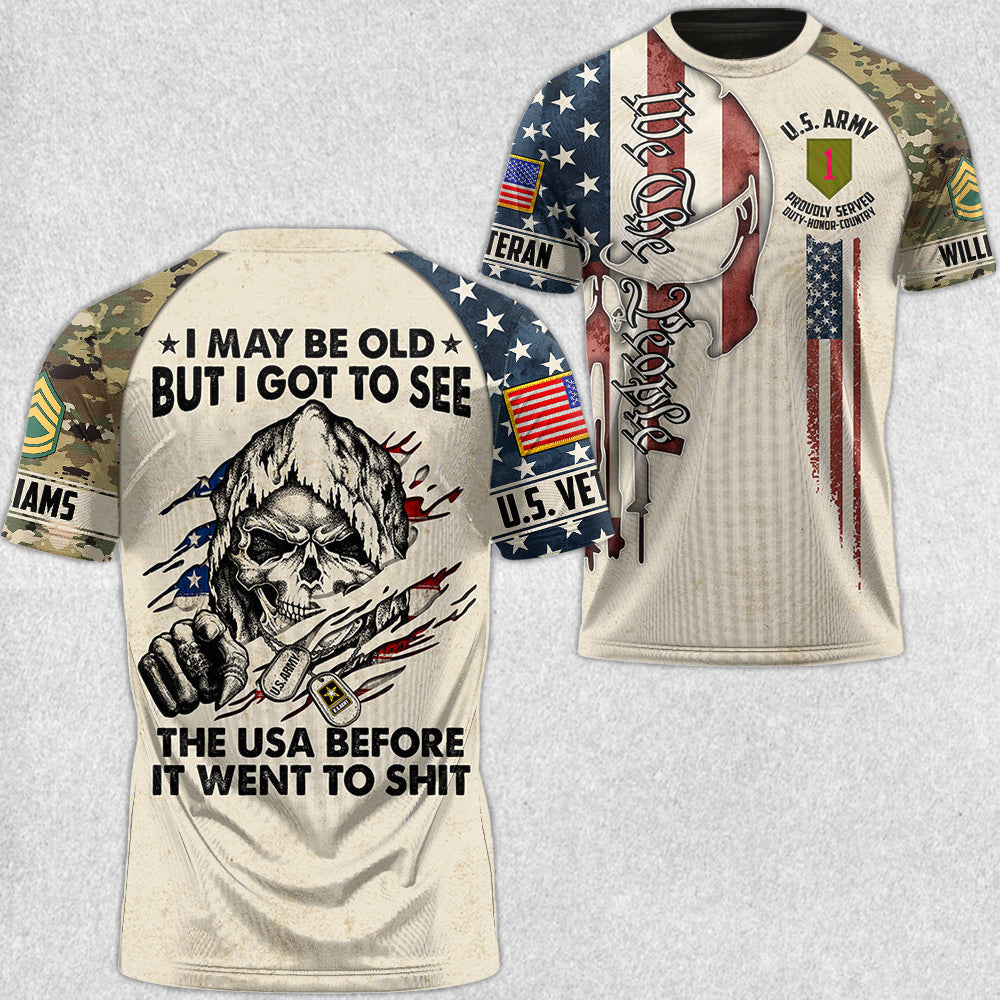 I May Be Old But I Git To See The USA Custom Camouflage Division All Over Print Shirt For Veteran H2511