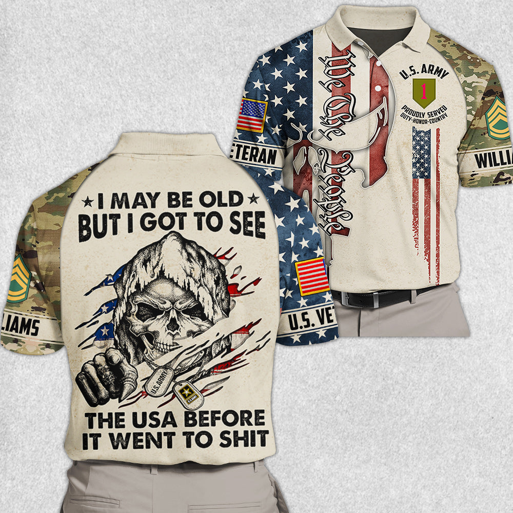I May Be Old But I Git To See The USA Custom Camouflage Division All Over Print Shirt For Veteran H2511