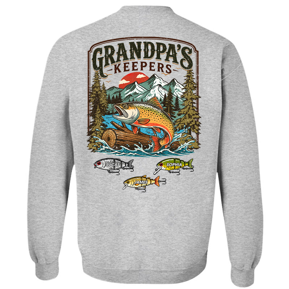 Grandpa’s Keepers T-Shirt – Personalized Fishing Grandpa Shirt T24