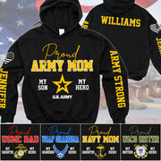 Proud Army Mom My Son My Hero Custom Shirt For Proud US Military Family Member Shirt H2511