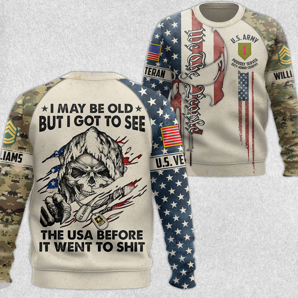 I May Be Old But I Git To See The USA Custom Camouflage Division All Over Print Shirt For Veteran H2511