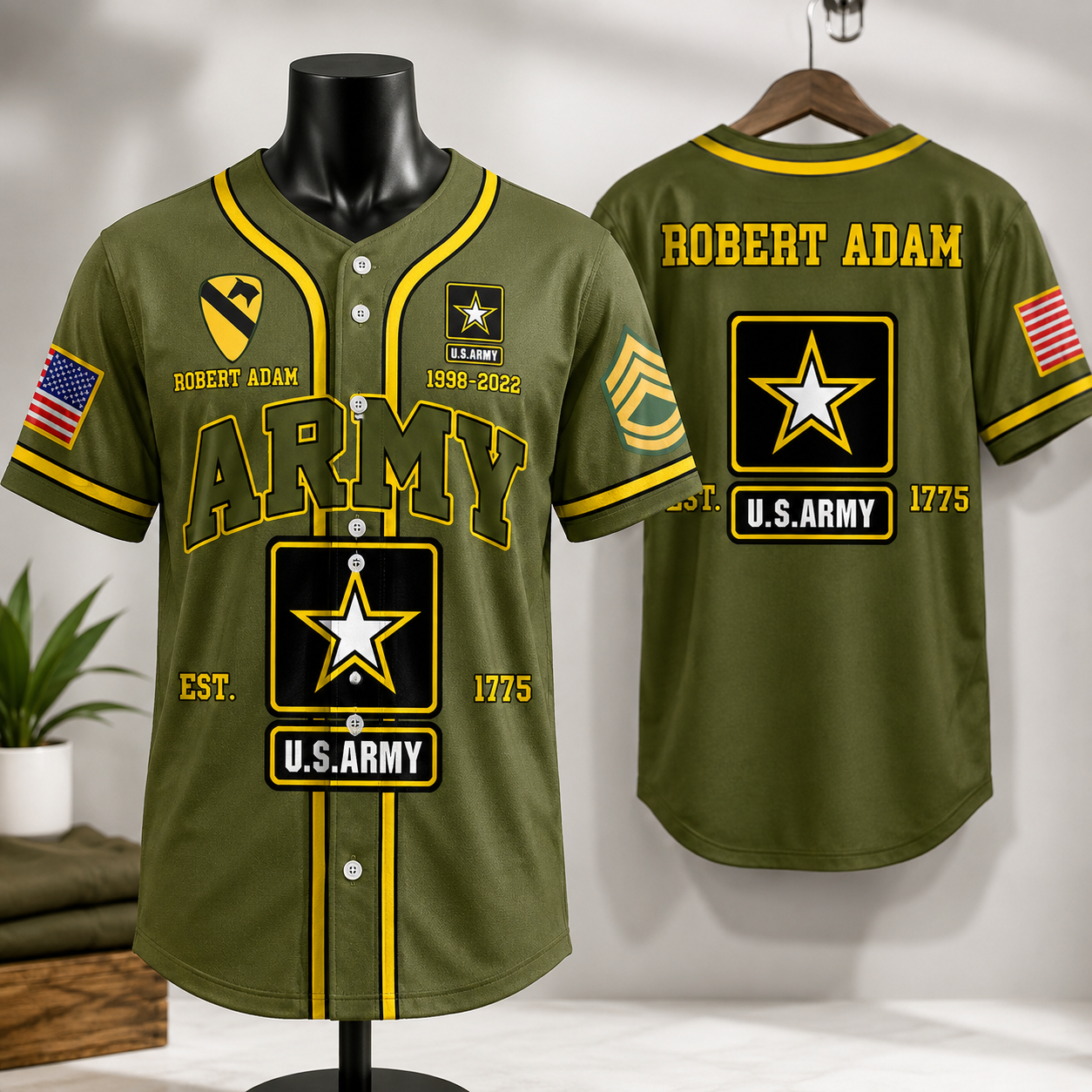 US Military Baseball Jersey Custom All Branches Rank Division Name For Military Retirement Veteran Dad Grandpa H2511