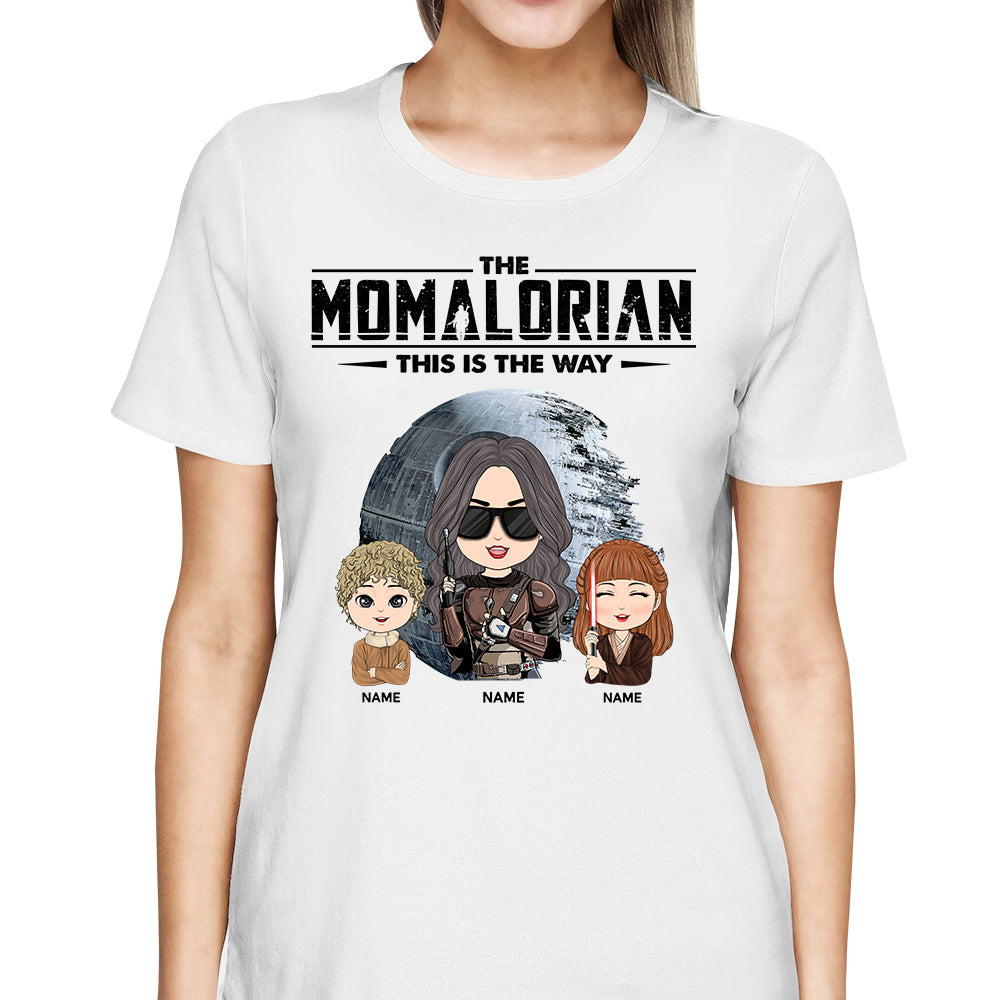 The Momalorian - Personalized Shirt Gift For Dad Mom Custom Nickname With Kids