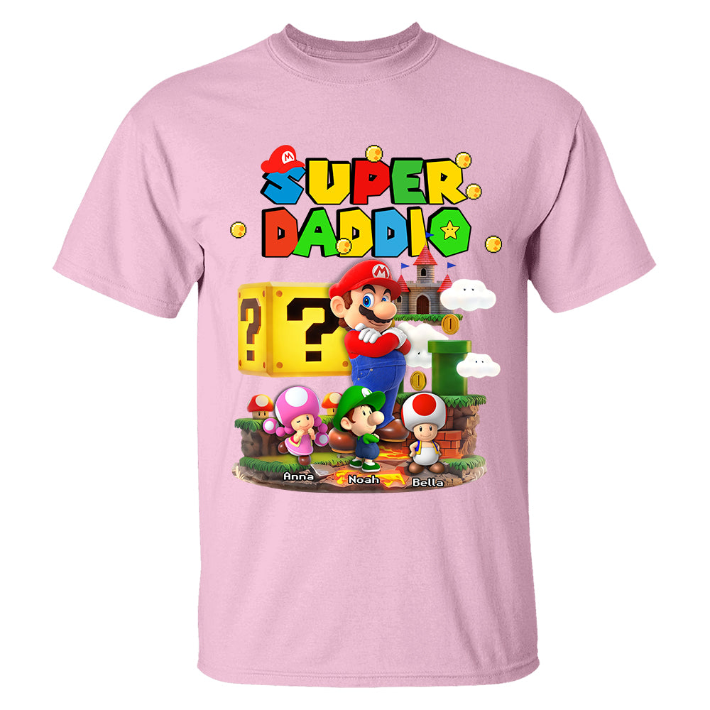 Best Dad Ever Super Daddio, Personalized Daddio Shirt Custom Kids Name, Gift For Dad, Gift For Father's Day MI209 TH23