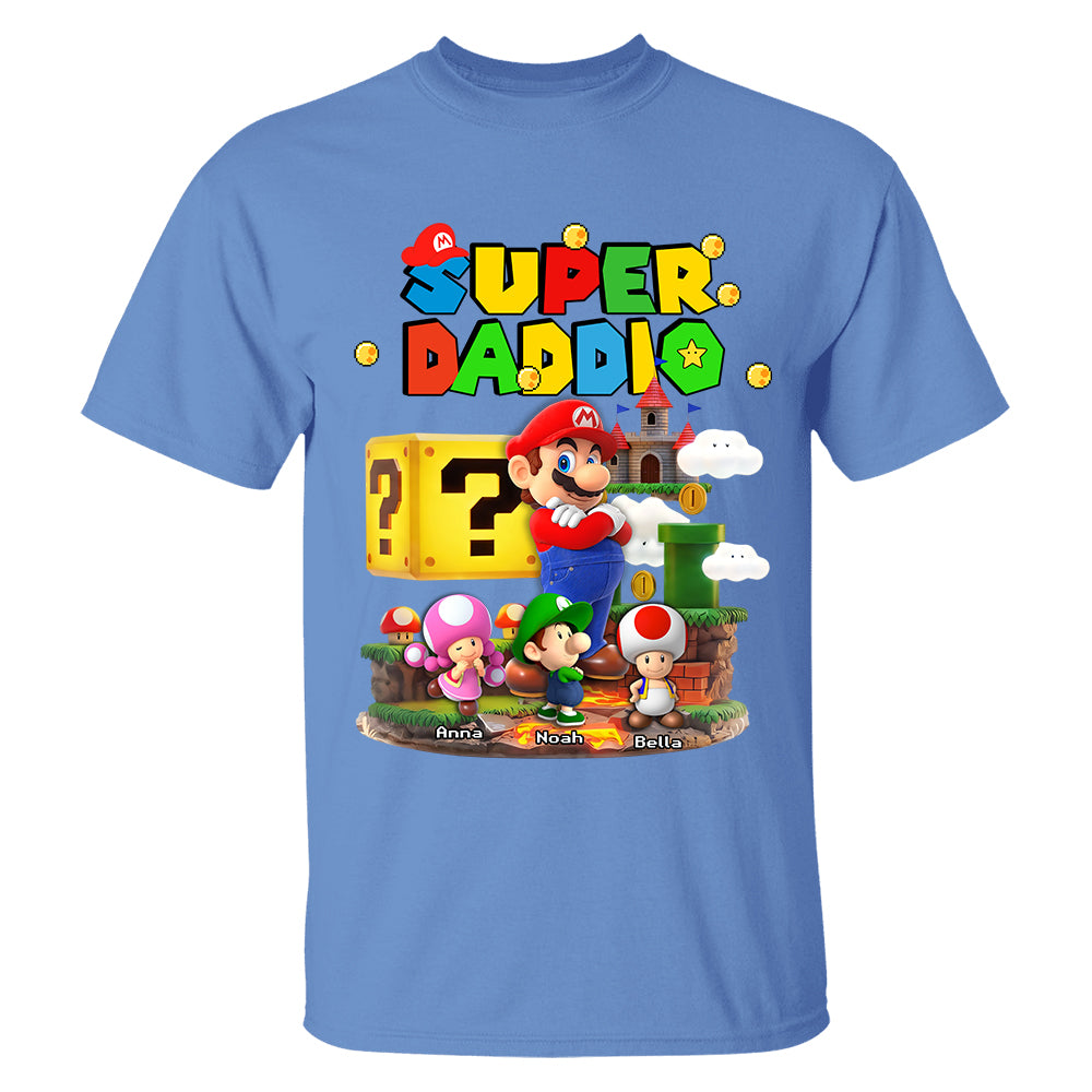 Best Dad Ever Super Daddio, Personalized Daddio Shirt Custom Kids Name, Gift For Dad, Gift For Father's Day MI209 TH23