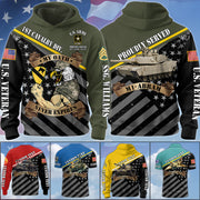 Proudly Served Bald Eagle Soldier Personalized Military Veteran Equipment All Over Print Shirt Custom Vehicle, Aircraft, Naval Vessels Gift For Veteran H2511 Trna