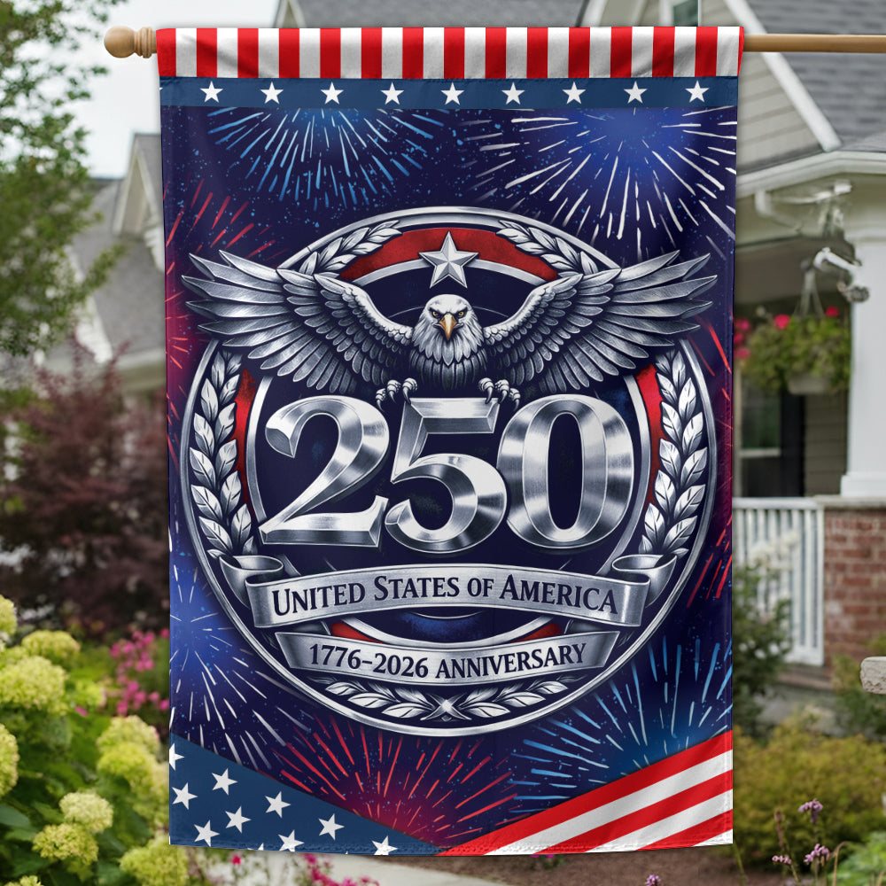 USA 250th Anniversary Of Freedom 1776-2026 250th Anniversary Semiquincentennial House Flag Vr2 H2511 Trna