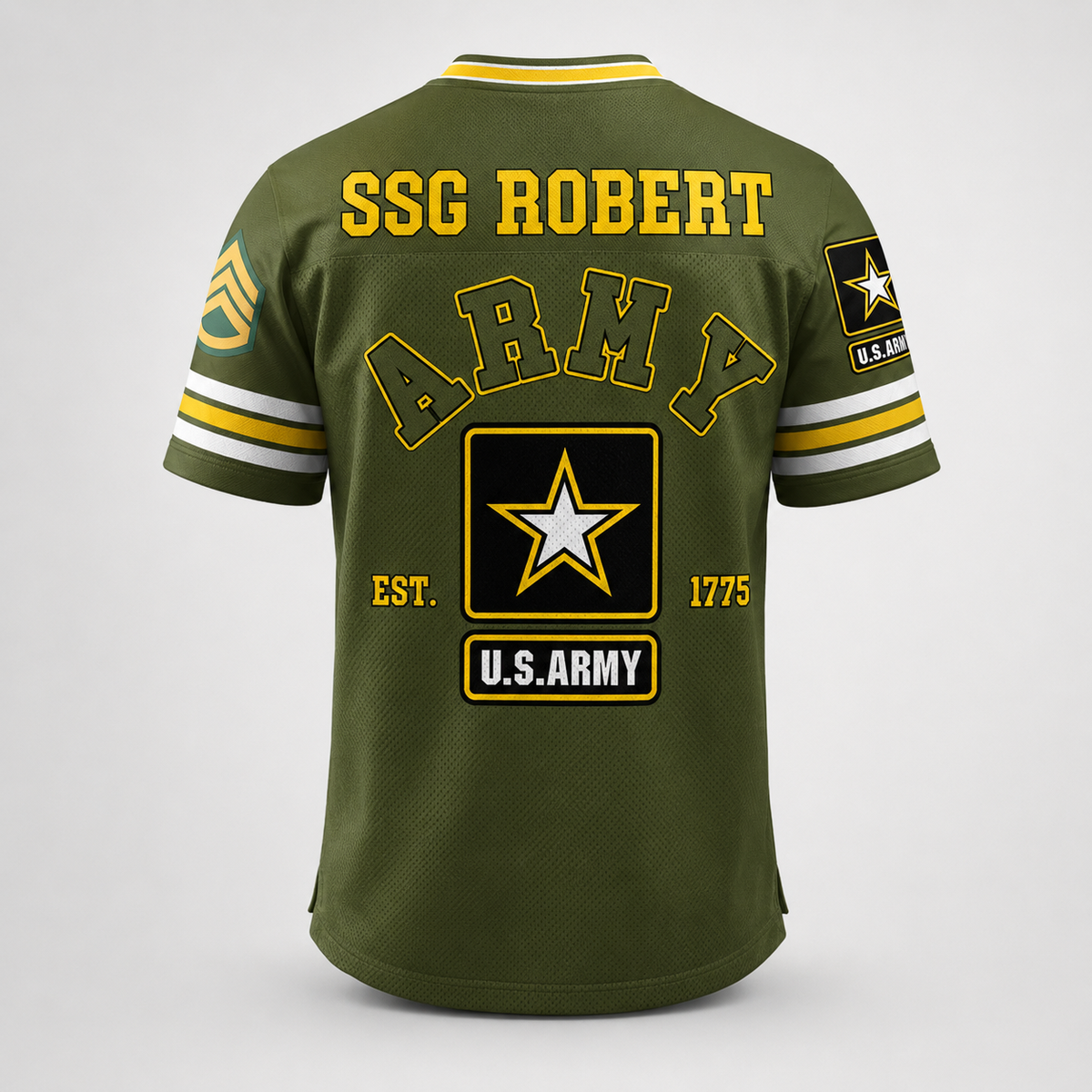 US Military Football Jersey Custom All Branches Rank Division Name For Military Retirement Veteran Dad Grandpa H2511