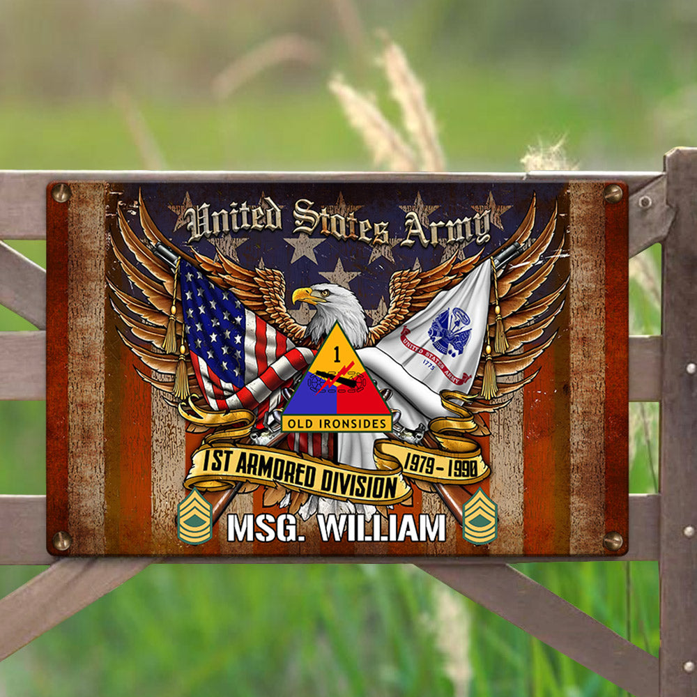 United States Military Custom Division Metal Sign Available To All Military Branches Veteran Gift H2511 Do99