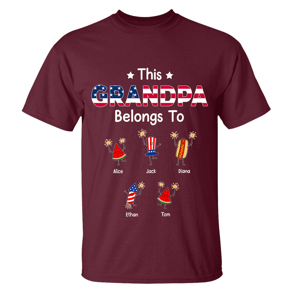 Personalized This Grandpa Belongs To Shirt, Custom Grandparents Shirt, Father's Day Gift, America 250th Anniversary Shirt, Patriotic Grandpa Tee 2026 Na02 TH23