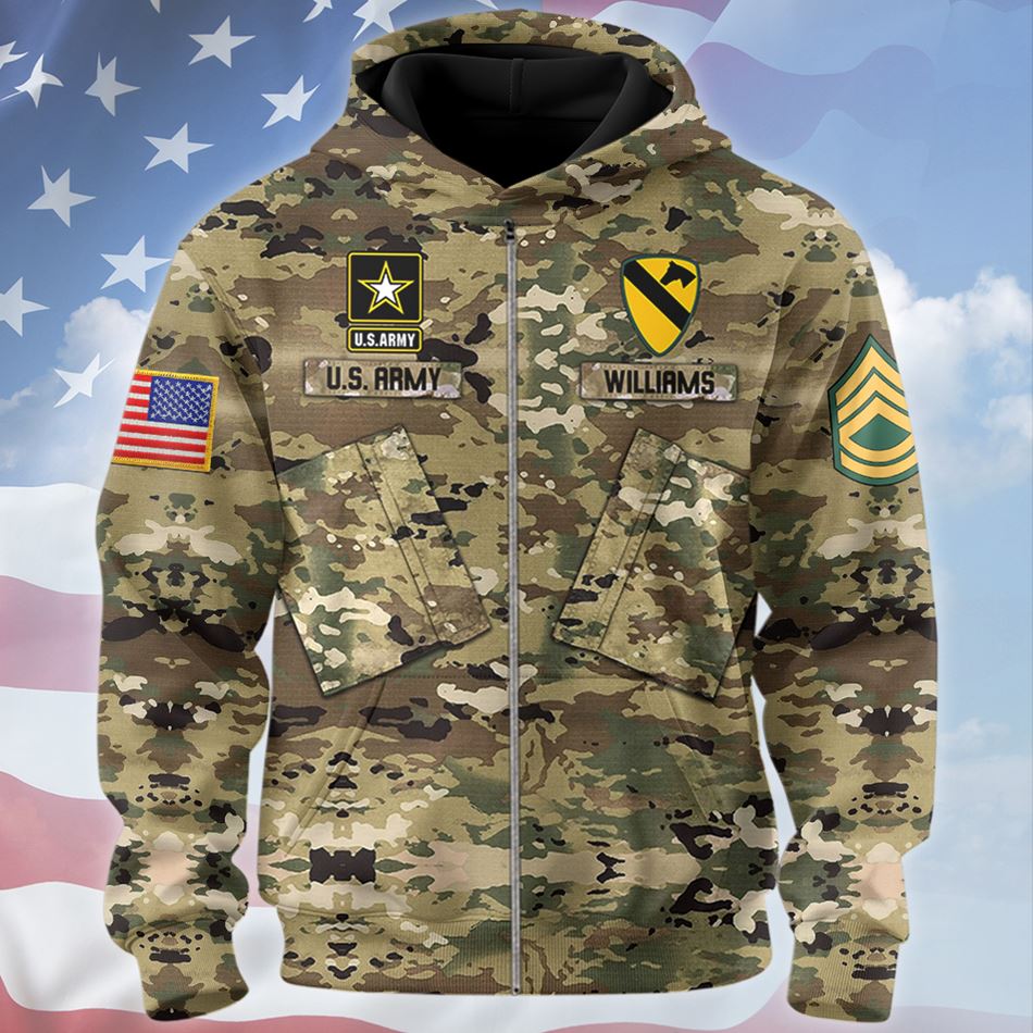 Premium Personalized US Veterans Hawaii Shirt Custom Camouflage Uniform Gift For Veteran Vacation Beach Shirt H2511 Trna