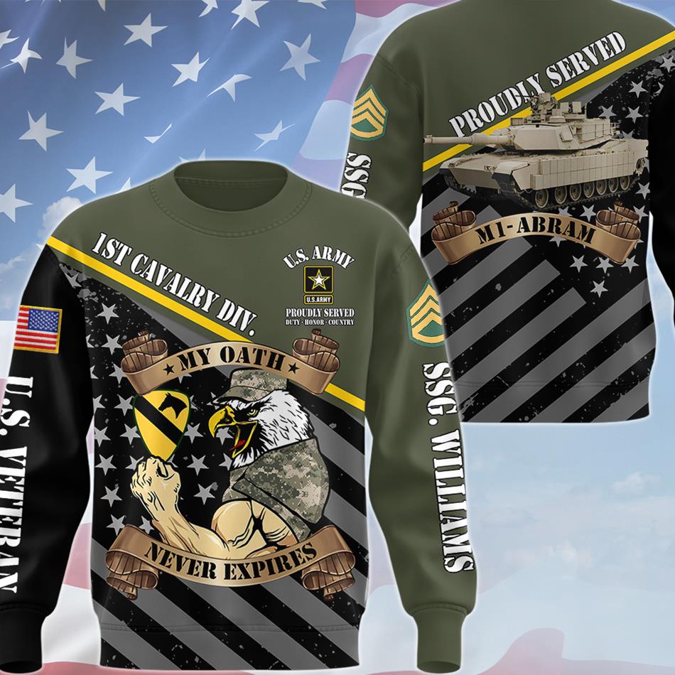 Proudly Served Bald Eagle Soldier Personalized Military Veteran Equipment All Over Print Shirt Custom Vehicle, Aircraft, Naval Vessels Gift For Veteran H2511 Trna