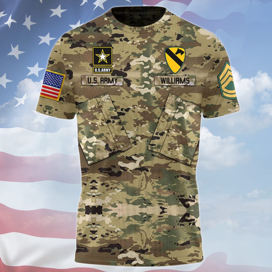 Premium Personalized US Veterans Hawaii Shirt Custom Camouflage Uniform Gift For Veteran Vacation Beach Shirt H2511 Trna