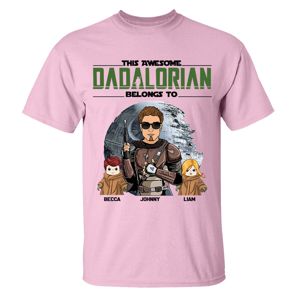 This Awesome Dadalorian Belongs To Personalized Shirt Gift For Dad - Father's Day & Birth Day Gift For Him Vr3