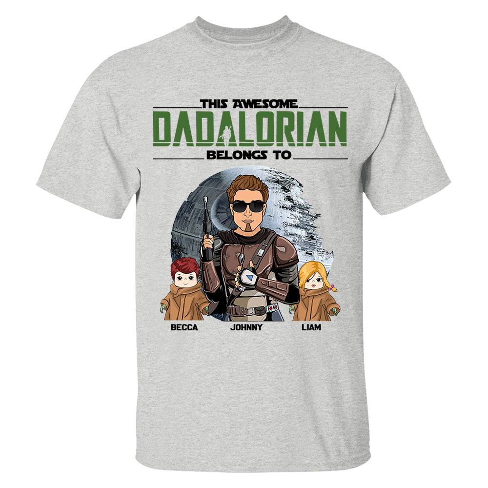 This Awesome Dadalorian Belongs To Personalized Shirt Gift For Dad - Father's Day & Birth Day Gift For Him Vr3