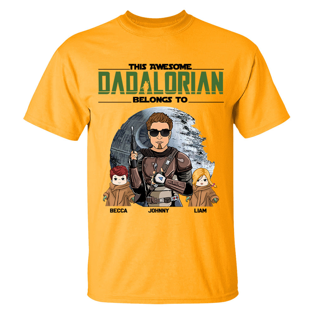 This Awesome Dadalorian Belongs To Personalized Shirt Gift For Dad - Father's Day & Birth Day Gift For Him Vr3