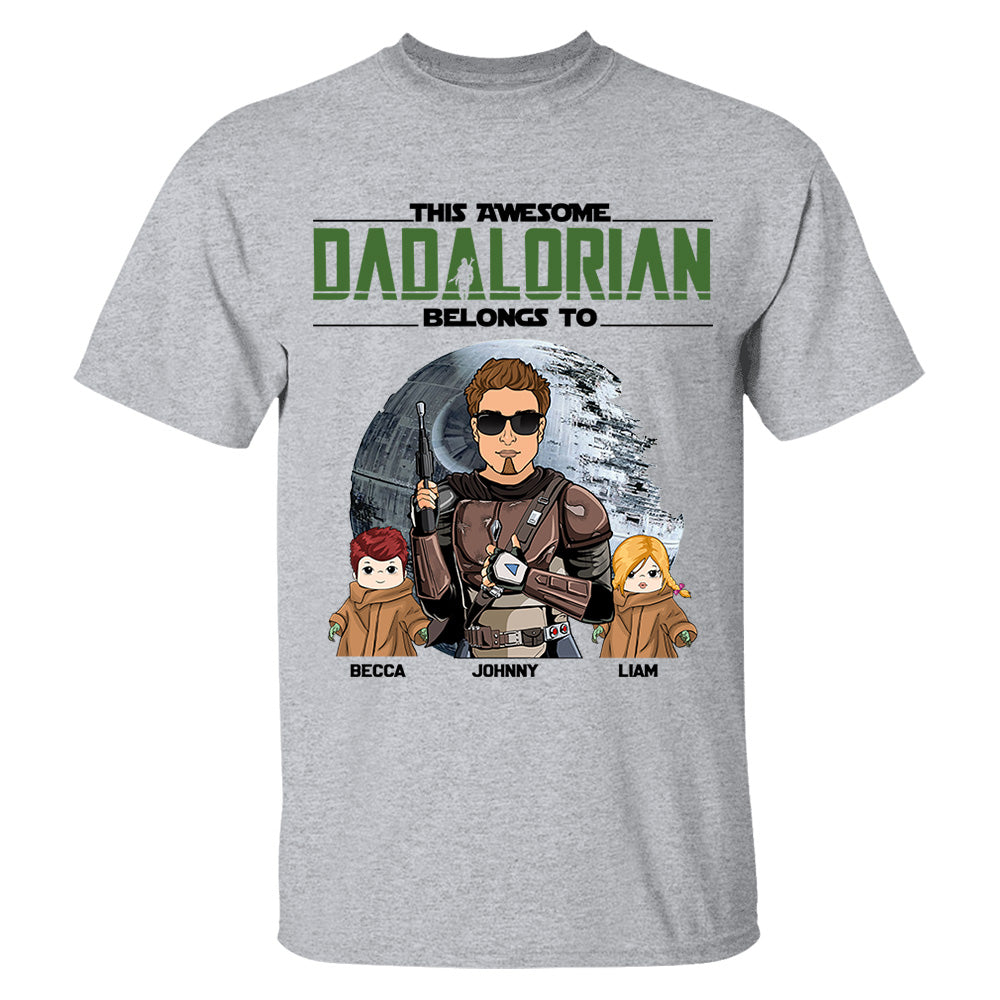 This Awesome Dadalorian Belongs To Personalized Shirt Gift For Dad - Father's Day & Birth Day Gift For Him Vr3