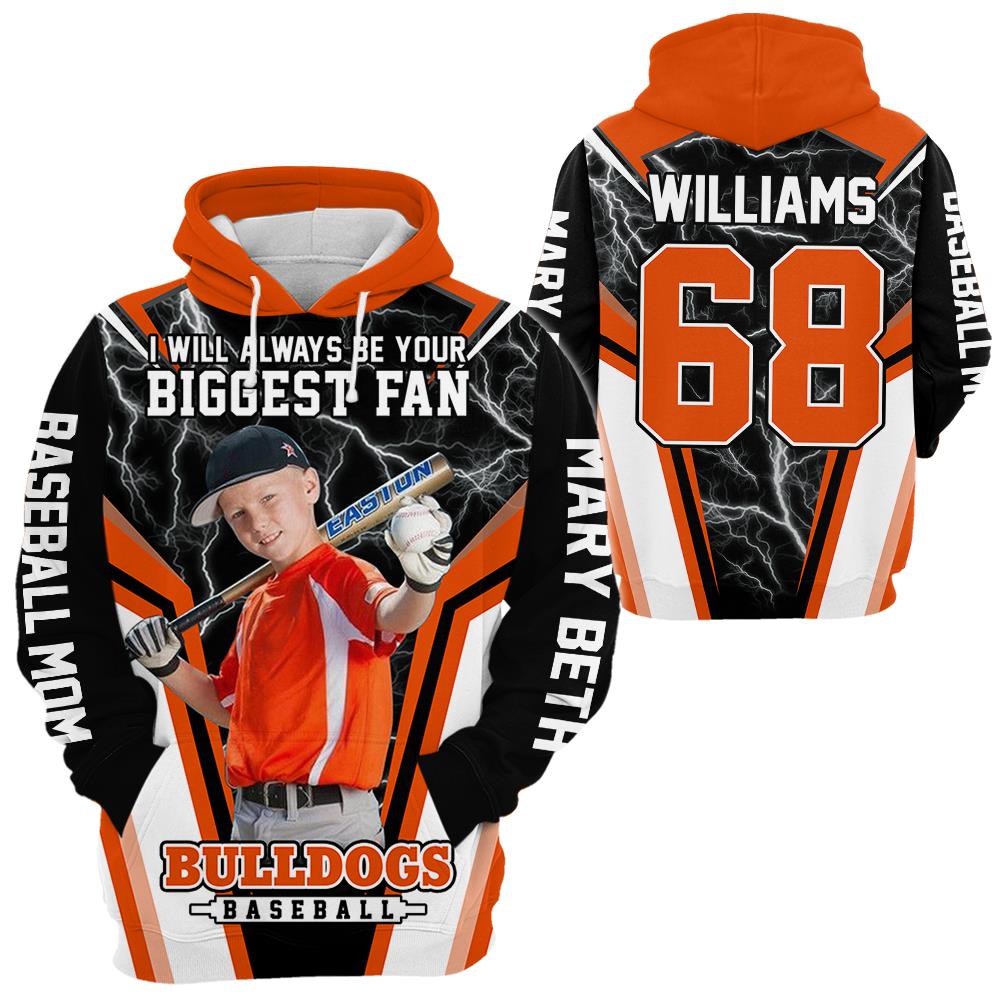 I Will Always Be Your Biggest Fan Personalized All Over Print Shirt For Basebball Mom Grandma Sport Family H2511