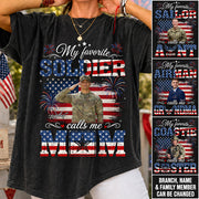 My Favorite Soldier Calls Me Mom Custom Photo Shirt For Proud Mom Dad Grandma 4Th July Shirt H2511 Trna