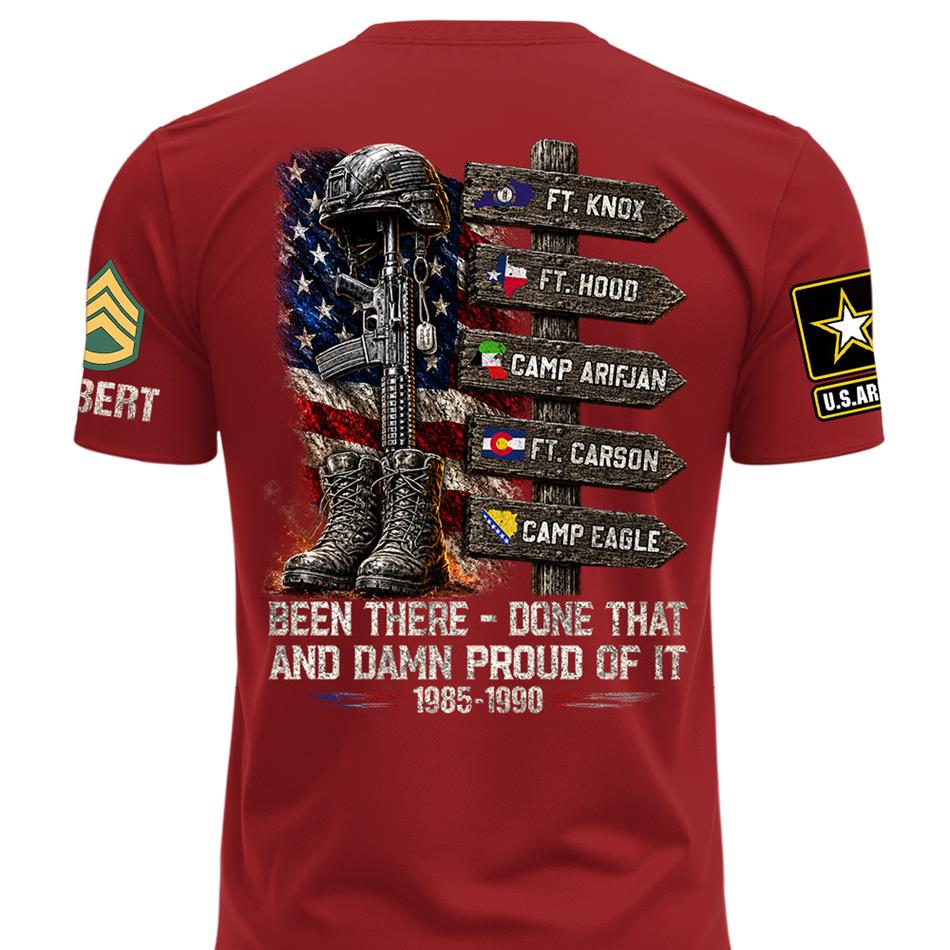 Been There Done That And Damn Proud Of It Personalized Branch, Rank, and Locations Shirt H2511 Trna