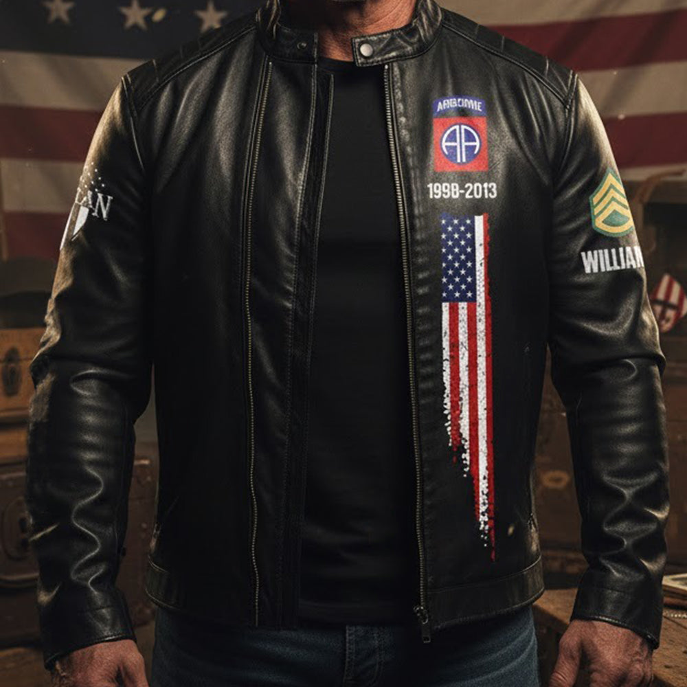 My Time In Uniform Is Over But Being A Soldier Never Ends Custom Leather Jacket For Soldier Veterans H2511 Trna