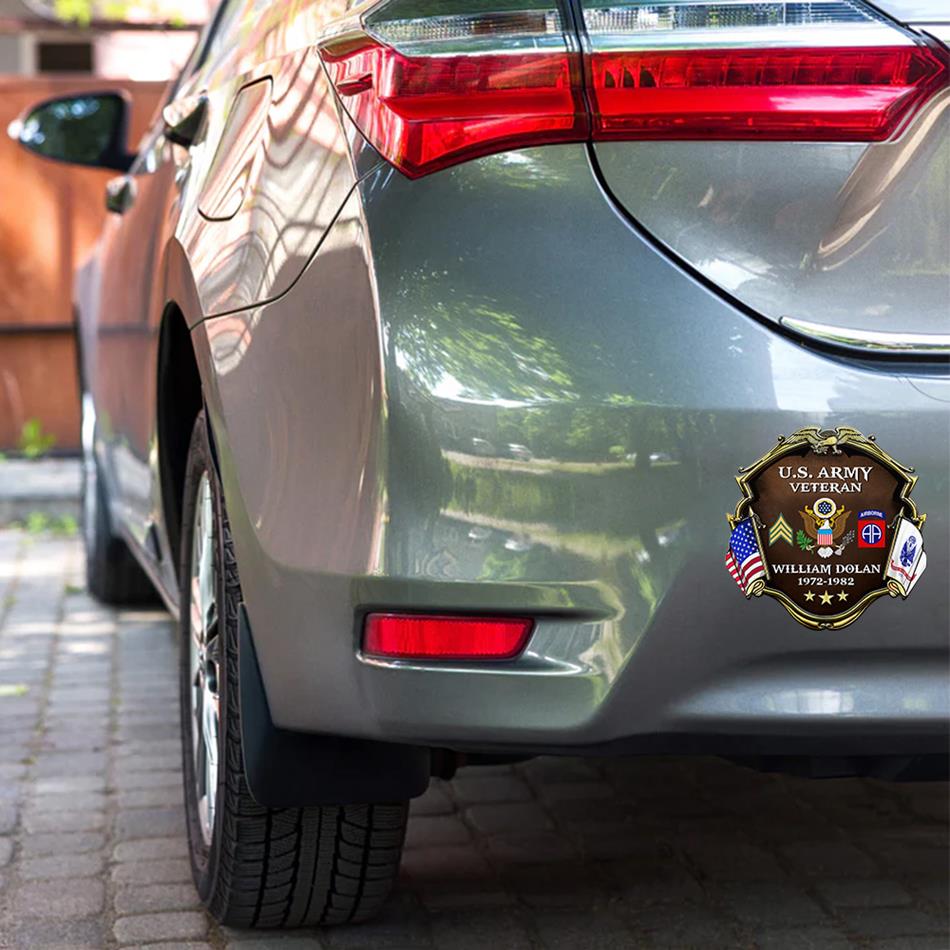 Custom Division Rank Year Of Service Car Decal For Veteran Dad Grandpa Military Retired Gift H2511 Trna