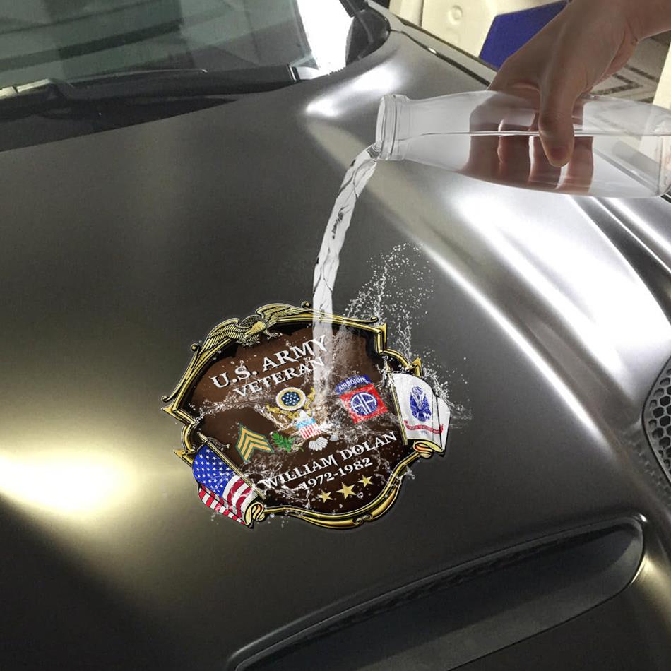 Custom Division Rank Year Of Service Car Decal For Veteran Dad Grandpa Military Retired Gift H2511 Trna