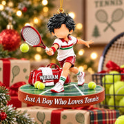 Personalized Tennis Boy Tennis Girl Christmas Ornament Pt99
