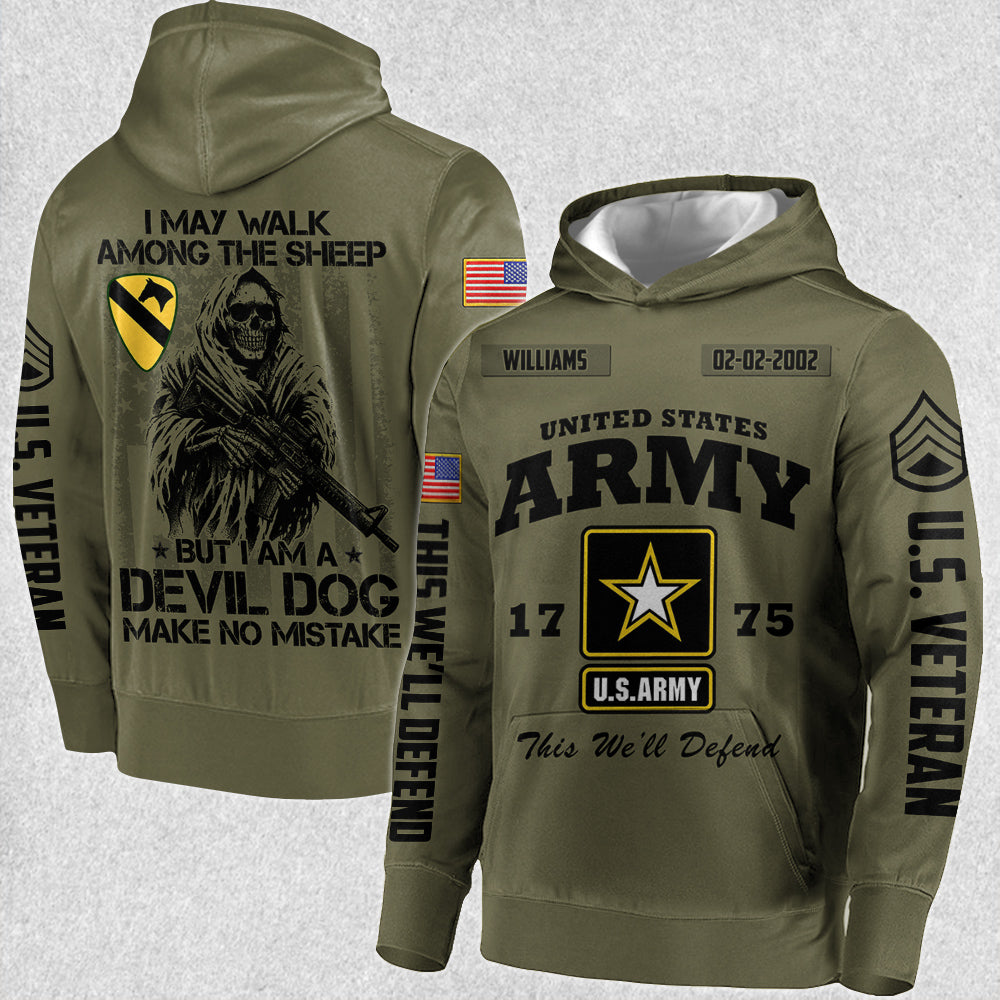 I May Walk Among The Sheep But I Am A Devil Dog Make No Mistake All Over Print Shirt For US Veteran H2511
