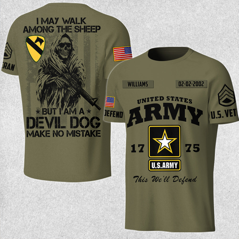 I May Walk Among The Sheep But I Am A Devil Dog Make No Mistake All Over Print Shirt For US Veteran H2511