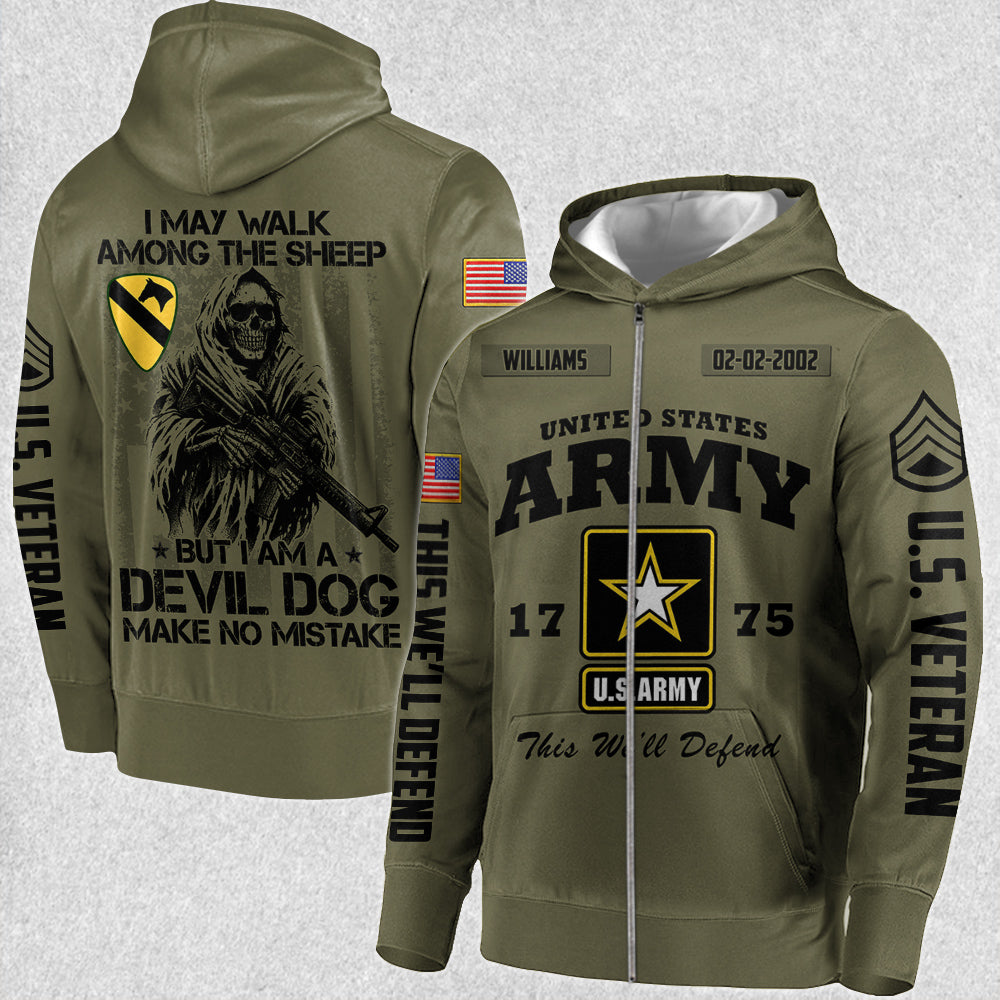 I May Walk Among The Sheep But I Am A Devil Dog Make No Mistake All Over Print Shirt For US Veteran H2511