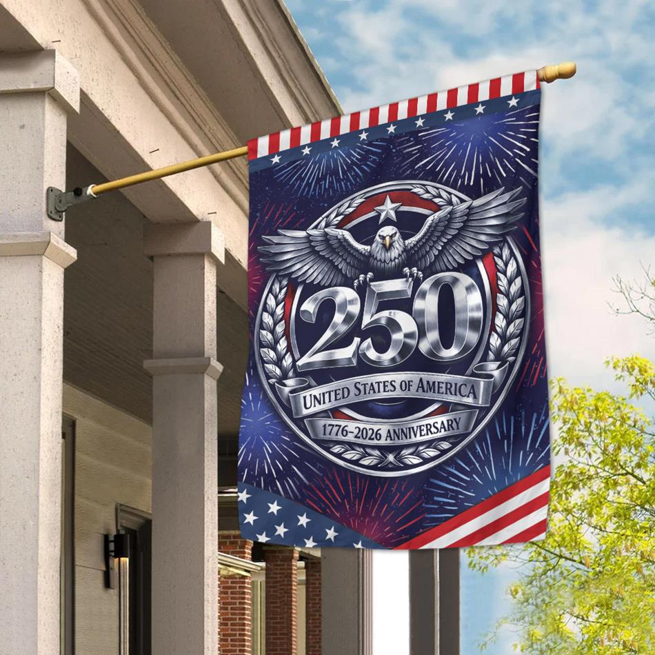 USA 250th Anniversary Of Freedom 1776-2026 250th Anniversary Semiquincentennial House Flag Vr2 H2511 Trna