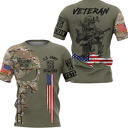US Veteran Custom All Branches Camouflage Skull All Over Print Shirt For Veteran H2511