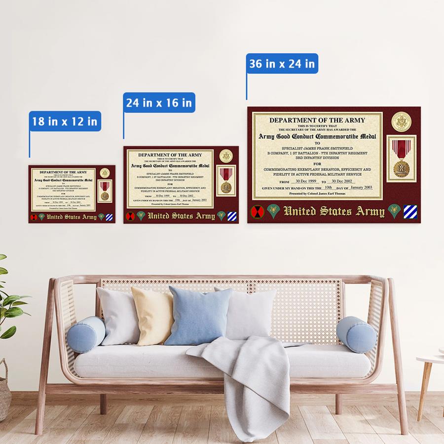 Custom Print Poster Canvas US Military Medal Certificate, Replacement Award Certificate Gift For Soldier Veteran H2511 Trna