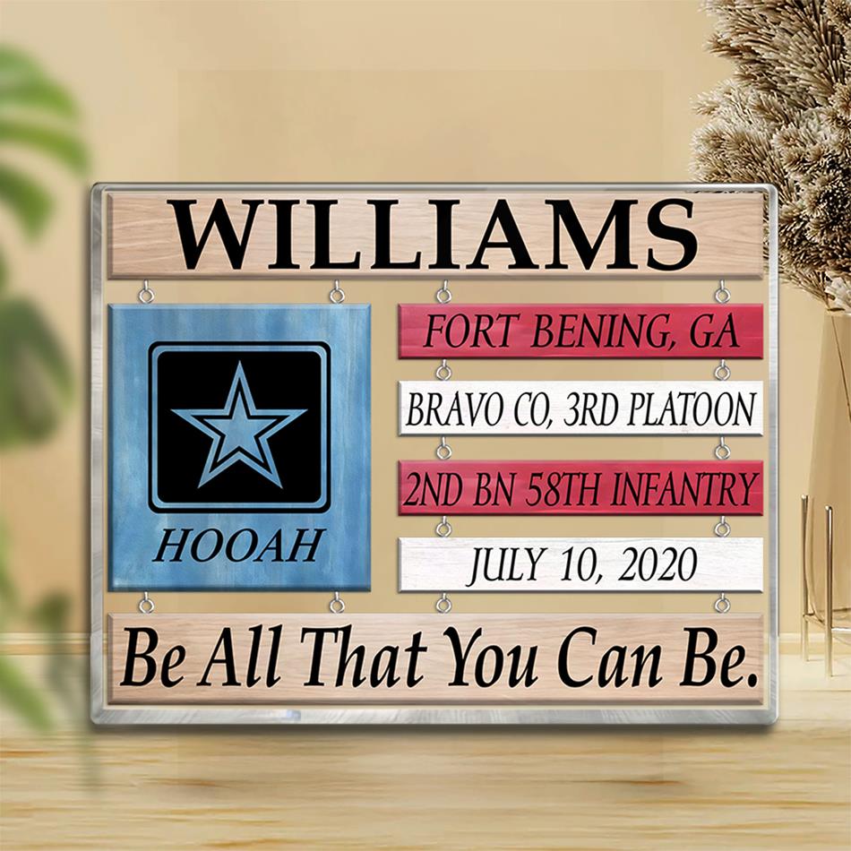 US Army Graduation Sign Armed Forces Boot Camp Custom Acrylic Plaque Gift For Soldier Veteran H2511 Trna