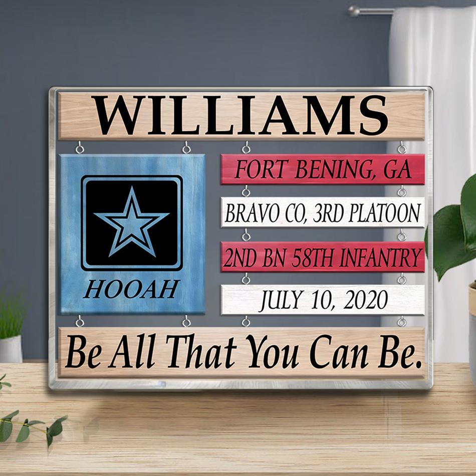 US Army Graduation Sign Armed Forces Boot Camp Custom Acrylic Plaque Gift For Soldier Veteran H2511 Trna