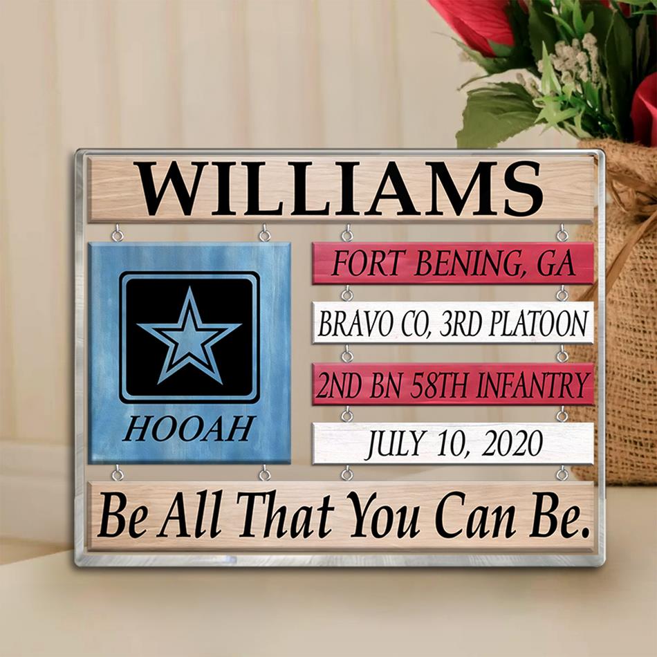 US Army Graduation Sign Armed Forces Boot Camp Custom Acrylic Plaque Gift For Soldier Veteran H2511 Trna