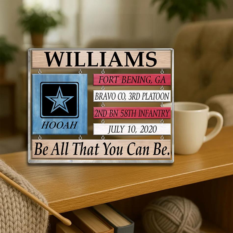 US Army Graduation Sign Armed Forces Boot Camp Custom Acrylic Plaque Gift For Soldier Veteran H2511 Trna
