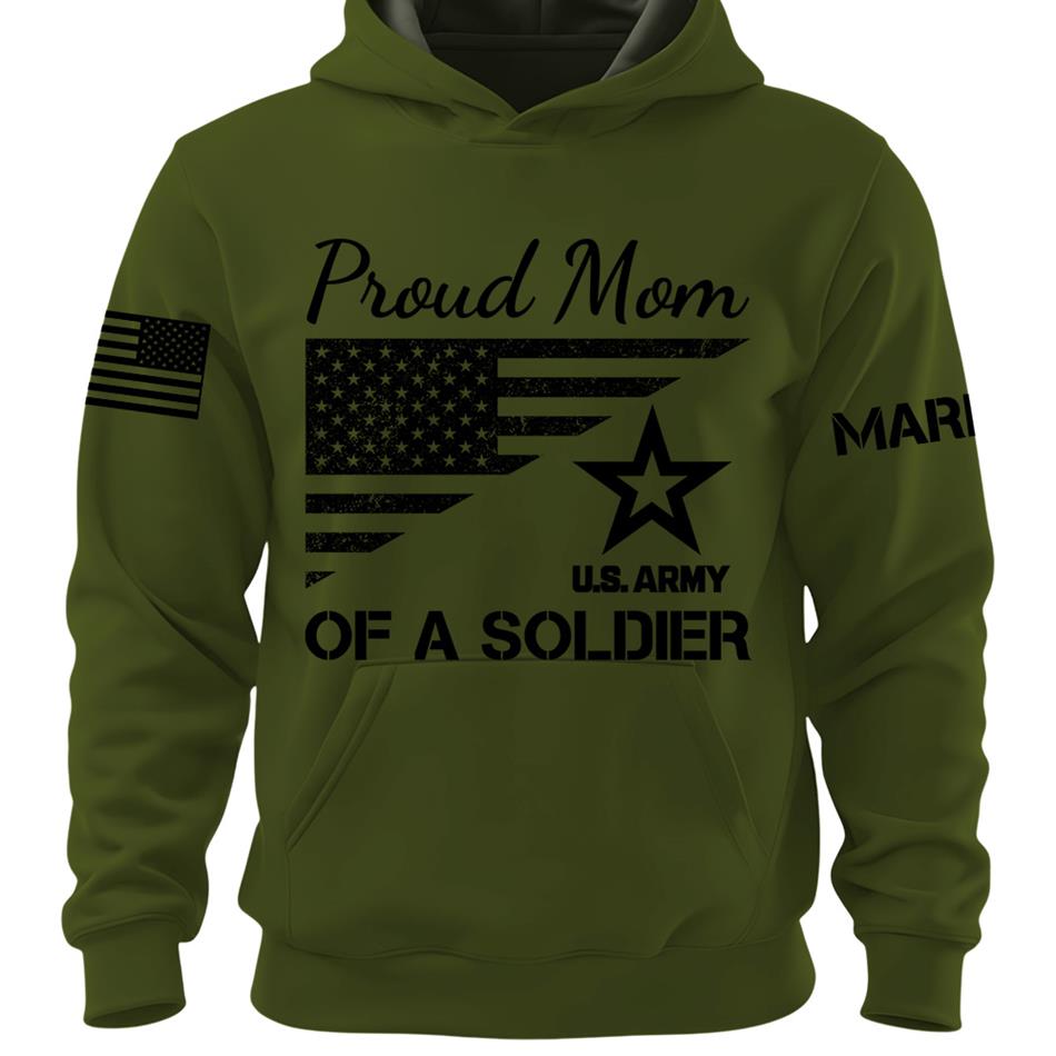 Proud Mom Of A Soldier Custom Shirt For US Military Family Mom Dad Grandma Sister Shirt Military Family Day Shirt H2511 Trna