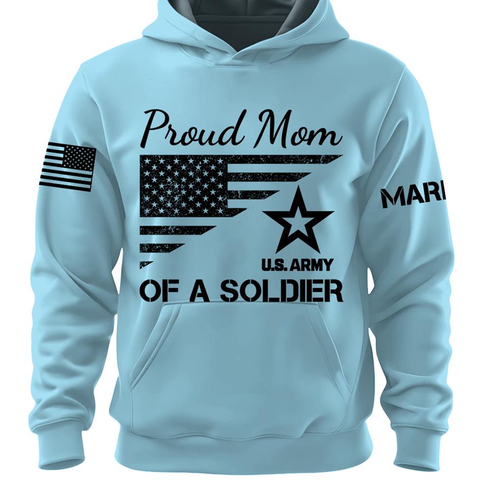 Proud Mom Of A Soldier Custom Shirt For US Military Family Mom Dad Grandma Sister Shirt Military Family Day Shirt H2511 Trna