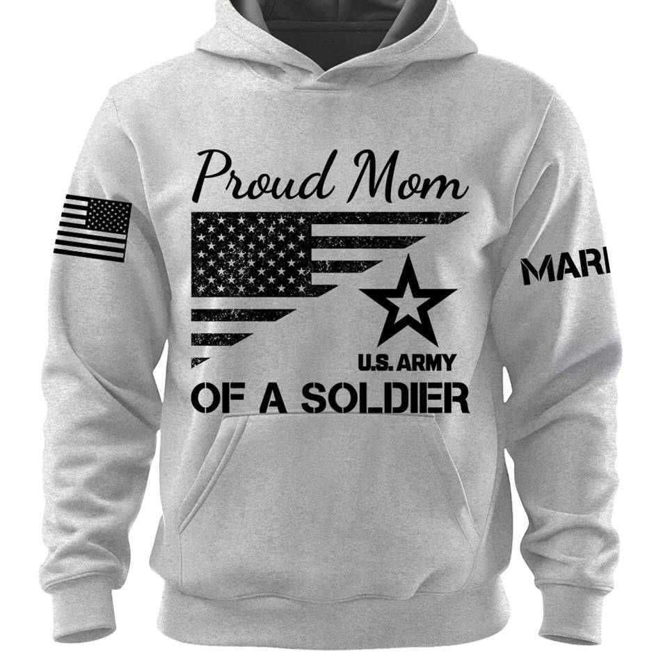 Proud Mom Of A Soldier Custom Shirt For US Military Family Mom Dad Grandma Sister Shirt Military Family Day Shirt H2511 Trna