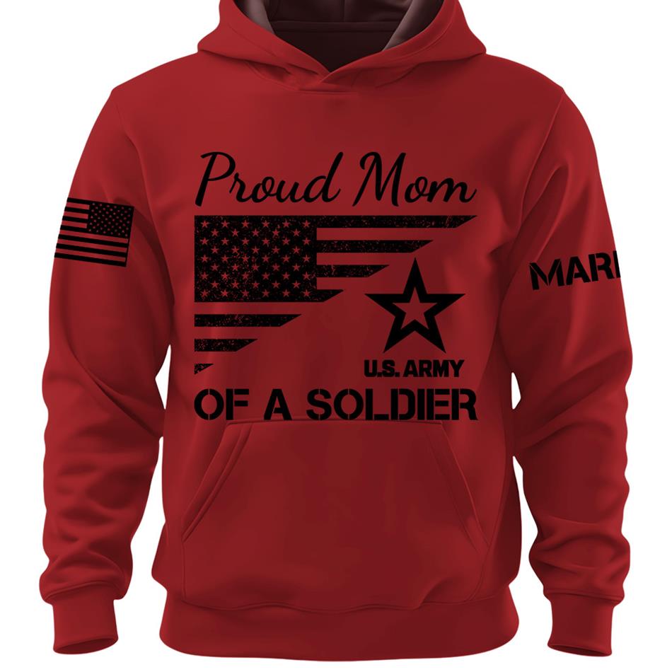 Proud Mom Of A Soldier Custom Shirt For US Military Family Mom Dad Grandma Sister Shirt Military Family Day Shirt H2511 Trna