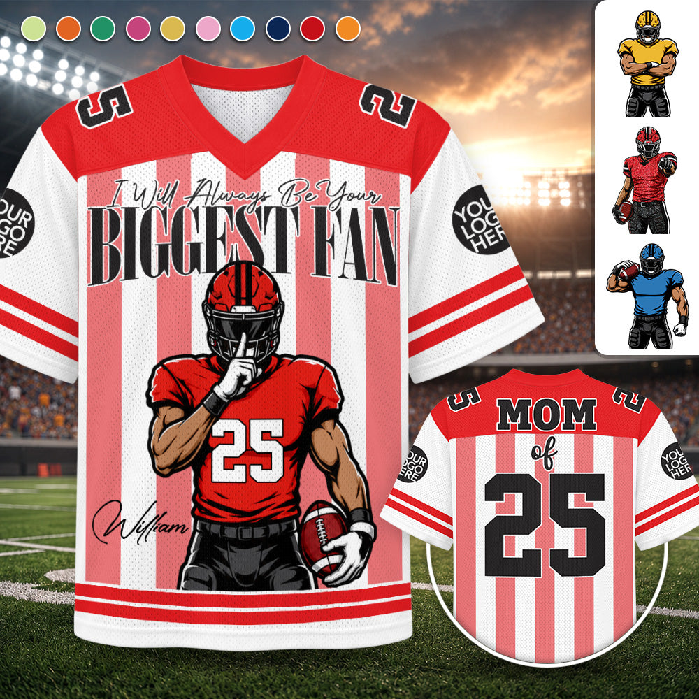 I'll Always Be Your Biggest Fan - Custom Clipart Personalized For Football Players Football Family NA04 Hv01