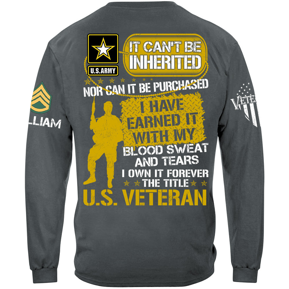 Veteran Shirt I Have Earned It With My Blood Sweat And Tear I Own It Forever The Title Veteran T-Shirt, Veterans Day Shirts H2511