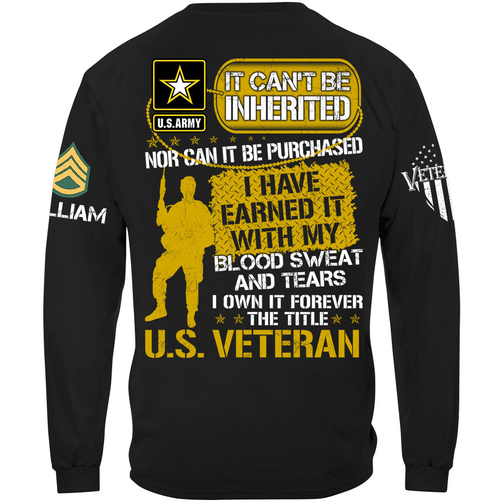 Veteran Shirt I Have Earned It With My Blood Sweat And Tear I Own It Forever The Title Veteran T-Shirt, Veterans Day Shirts H2511