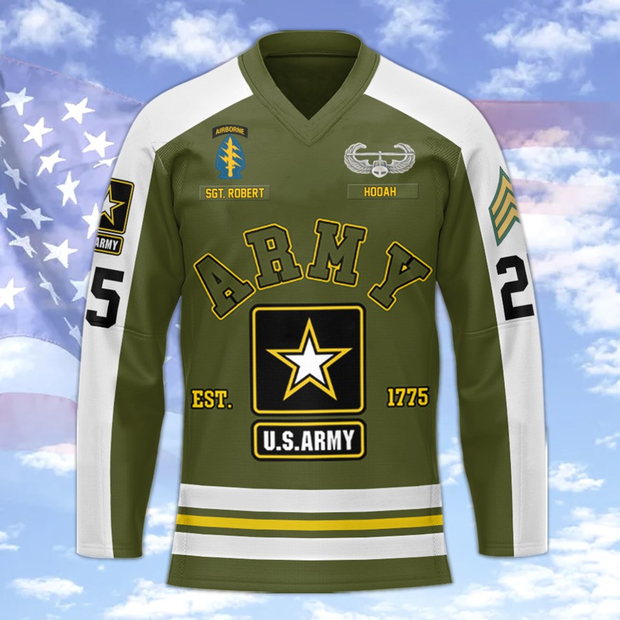 Limited Hockey Jersey Custom For US Military Veteran Dad Grandpa H2511