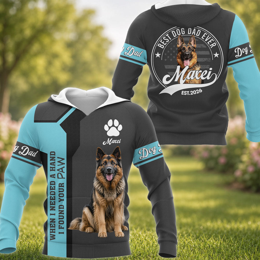 When Needed A Hand I Found Your Paw - Best Dog Dad Ever - Personalized Shirt - Custom Photo Gift For Dog Lovers T1807 Pt99
