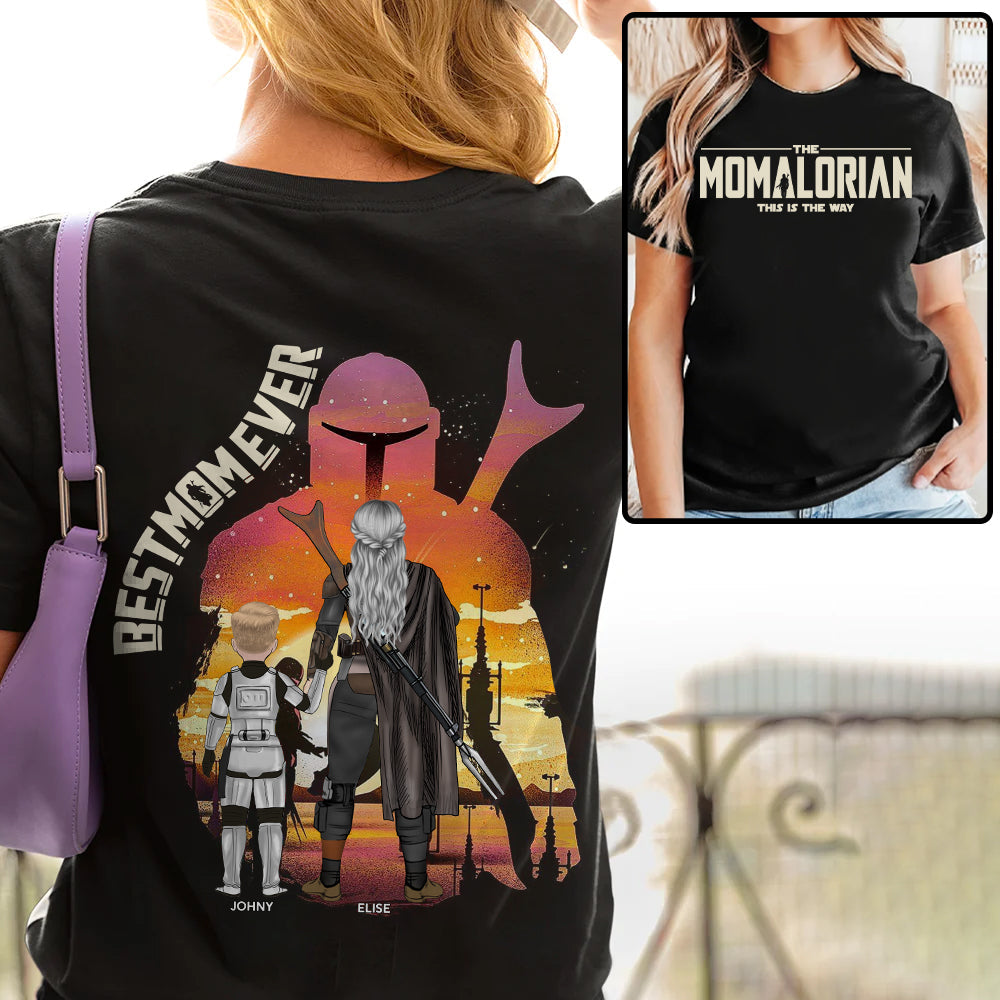 Best Mom Ever - The Momalorian Personalized Shirt Gift For Mom - Custom Mother's Day Gift 2025