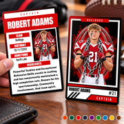 Football Trading Metal Cards Customizable Player Photo Metal Card , Personalized Sport Card, School Team Gifts H2511 Trna