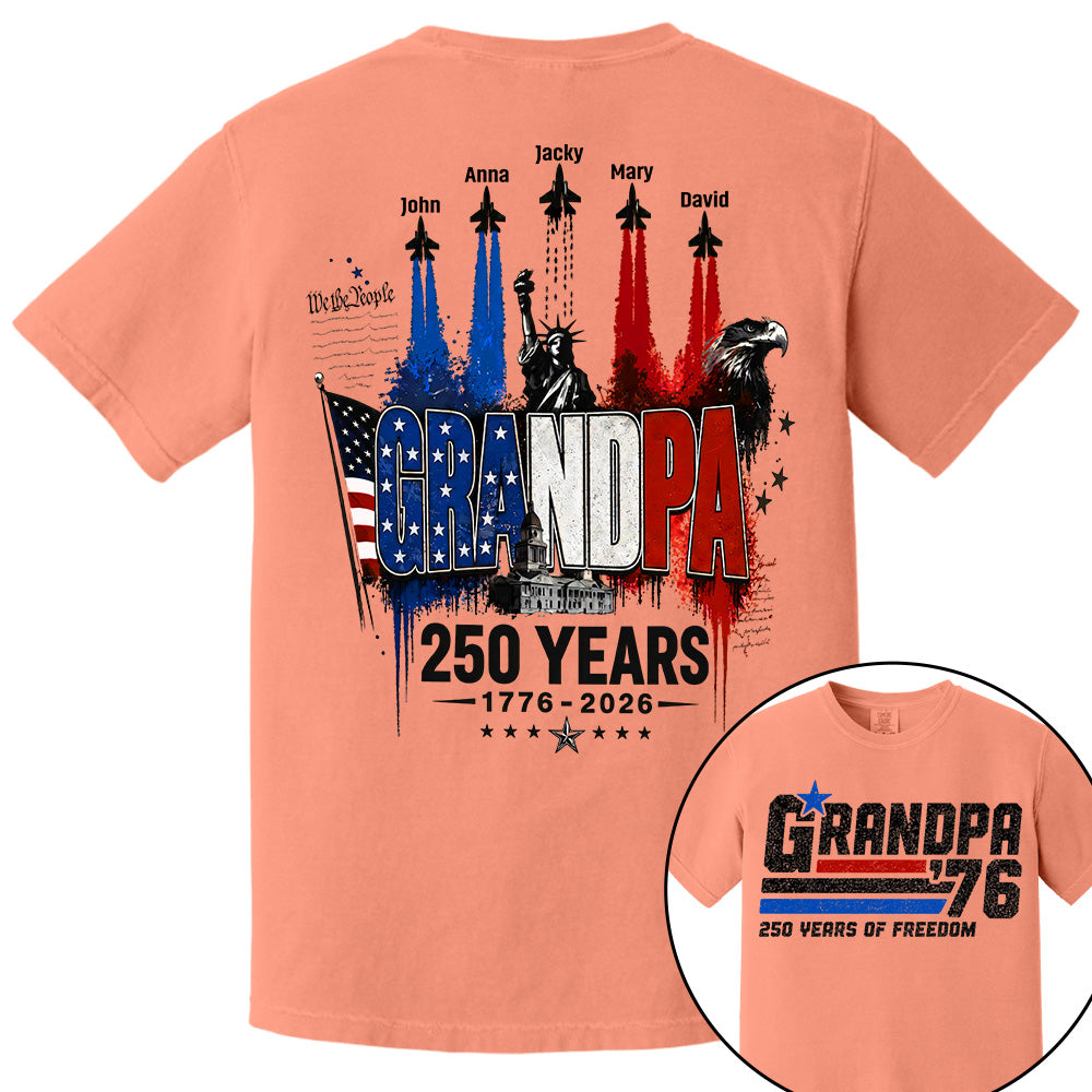 Personalized Dad Grandpa Nation Flag American 250th Anniversary Shirt - Semiquincentennial 1776-2026 Shirt - Cool Father's Day Gift For Dad, Grandpa T1807 VH01